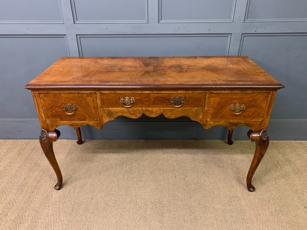 queen anne style burr walnut side table