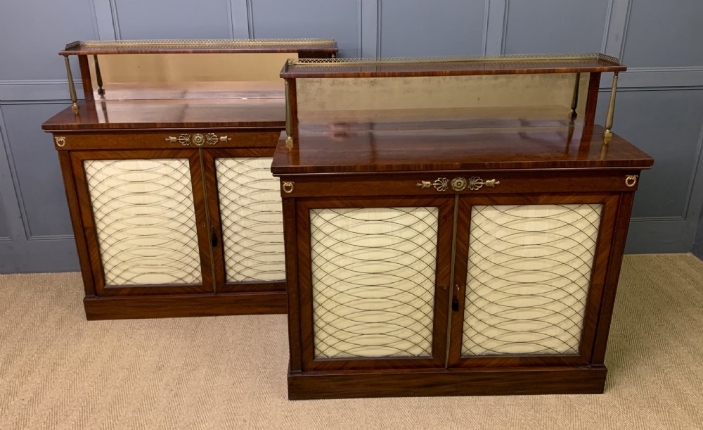 pair of regency period mahogany side cabinets