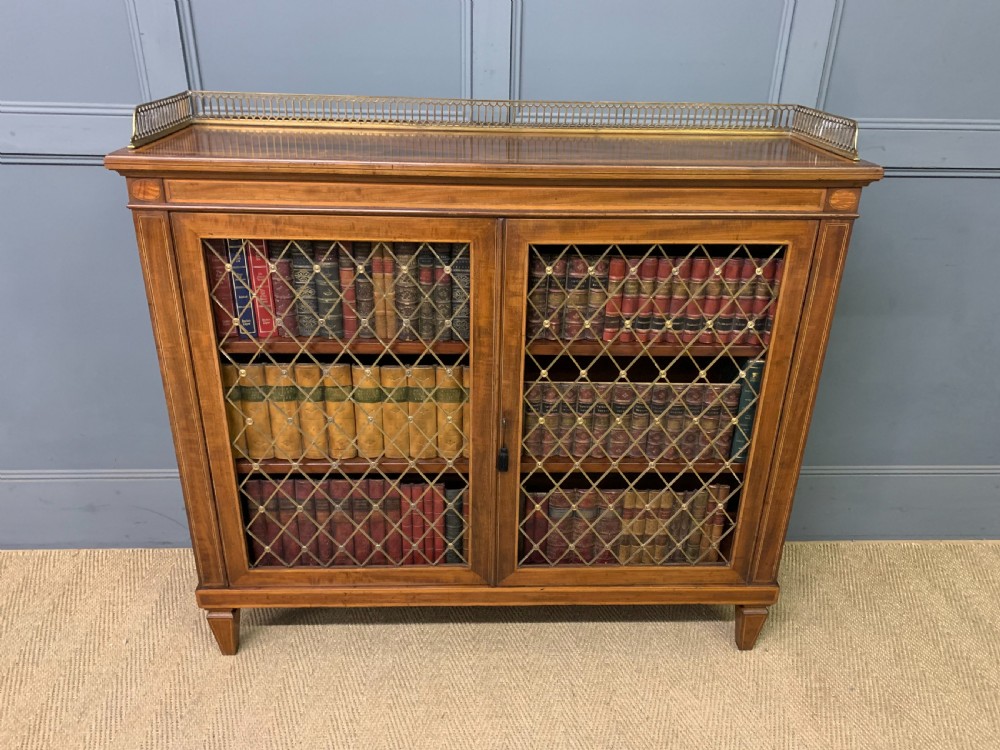 inlaid mahogany bookcase