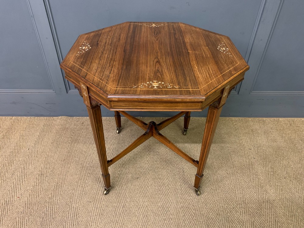 inlaid rosewood table by maple co