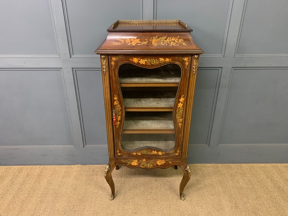 inlaid mahogany vitrine