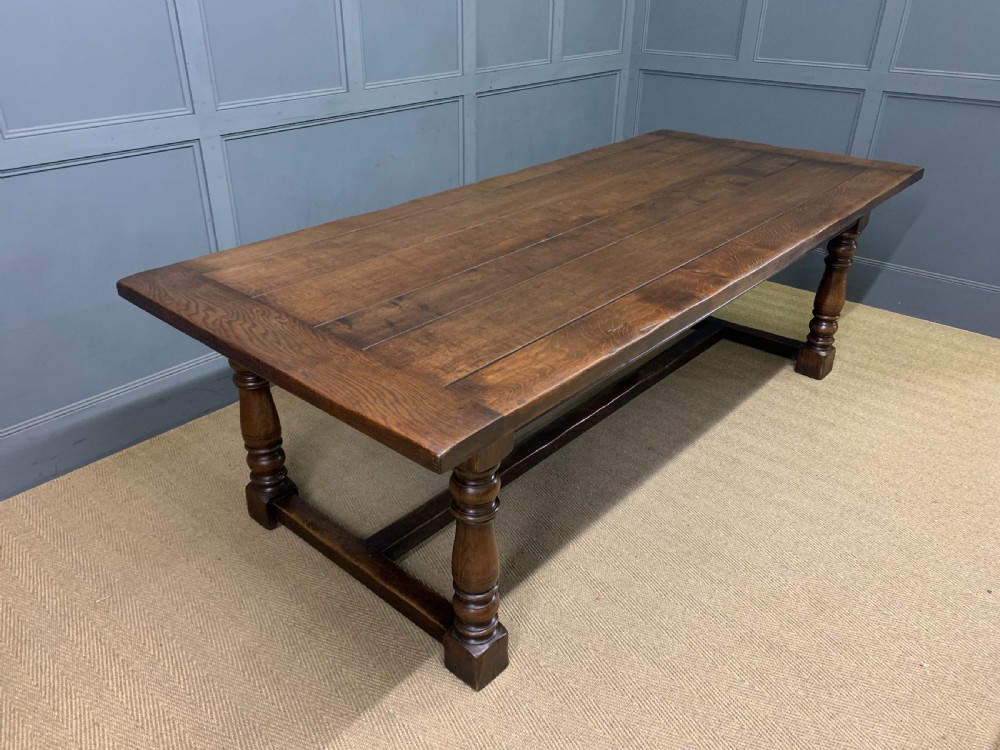 large oak refectory dining table