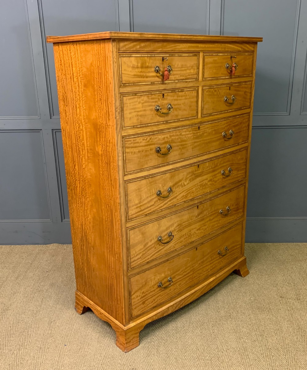 inlaid satinwood tallboy