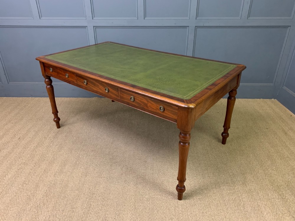 victorian mahogany 6 drawer writing table