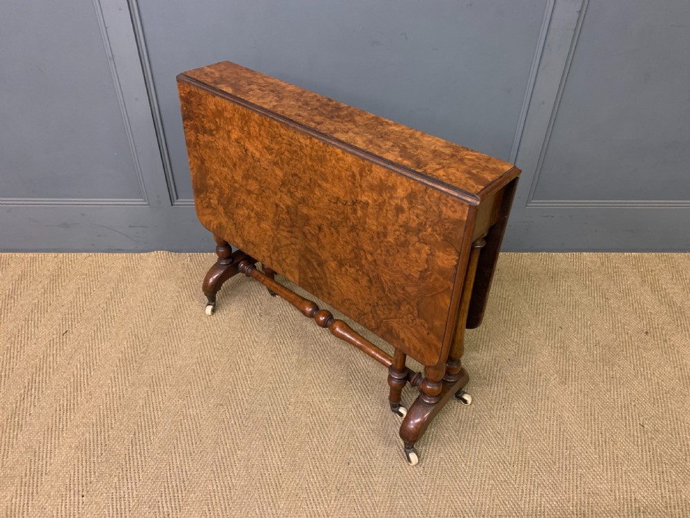 large victorian burr walnut sutherland table