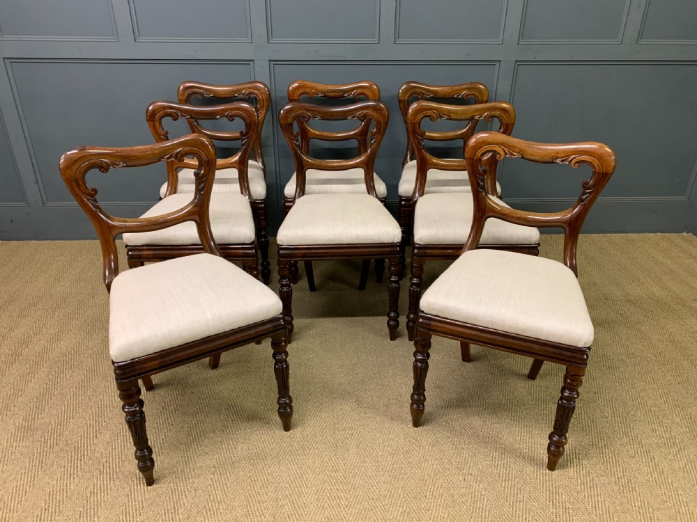 set of 8 early victorian rosewood chairs
