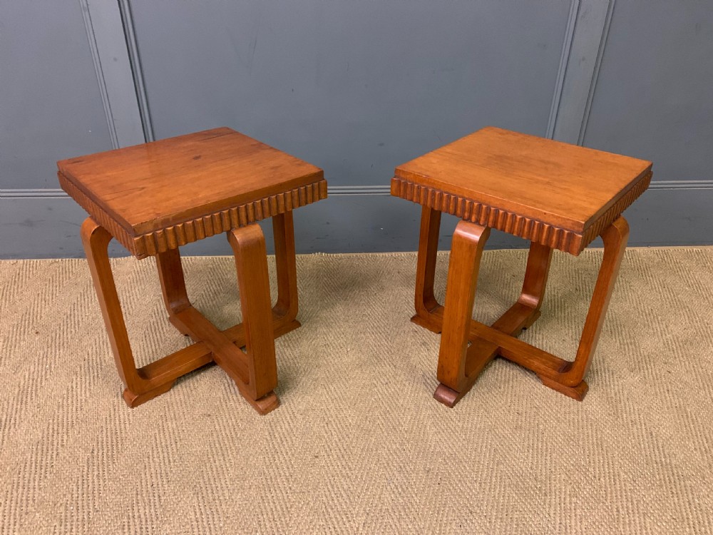 pair of art deco lamp tables