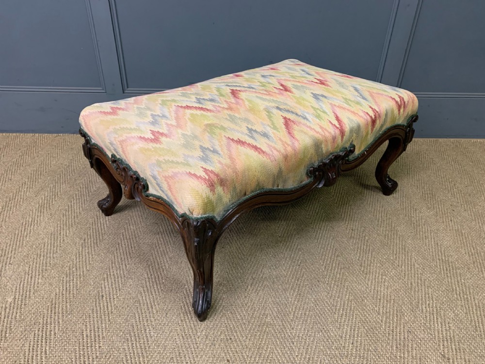 large victorian rosewood foot stool
