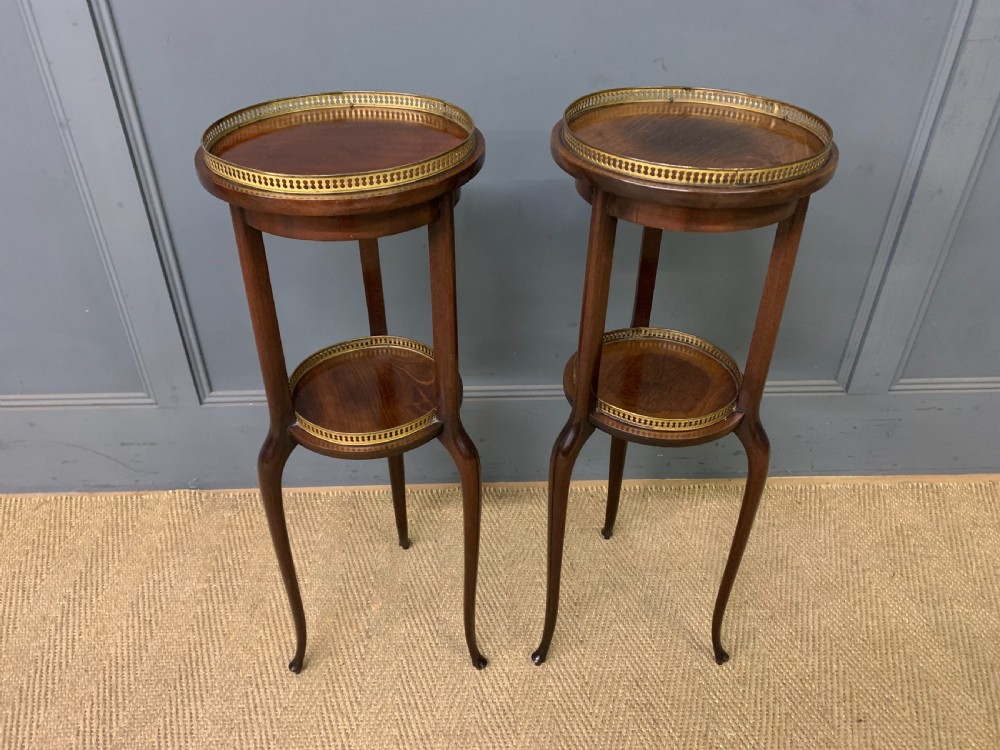 pair of mahogany stands