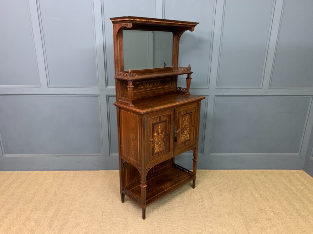 arts crafts inlaid rosewood parlour cabinet