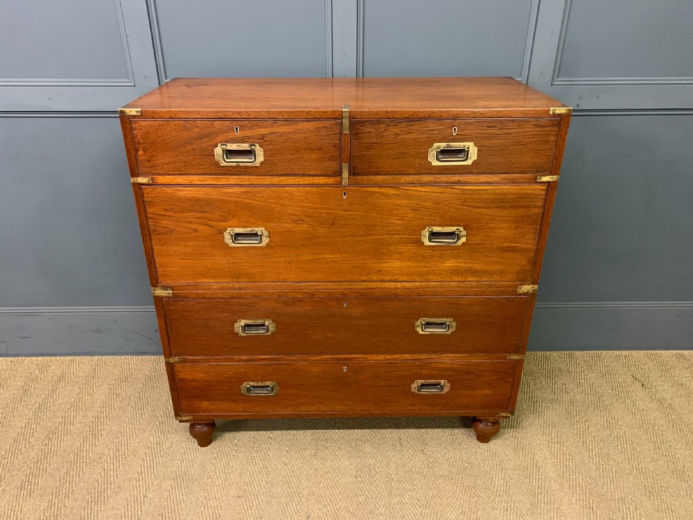 victorian teak military chest by army navy