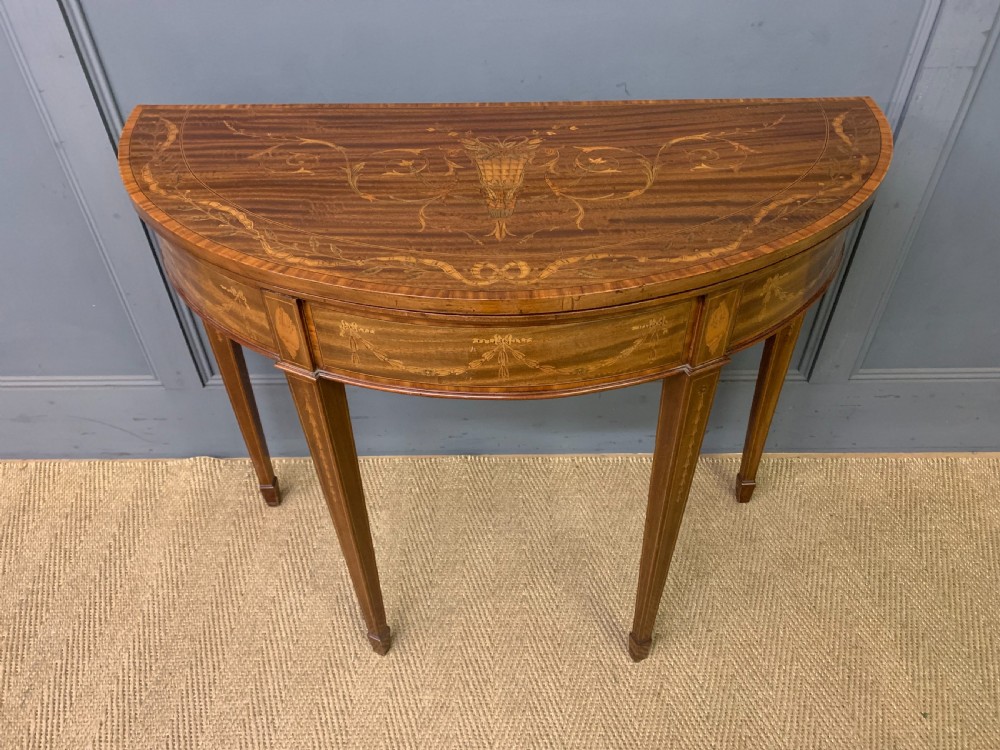 fine quality inlaid mahogany card table