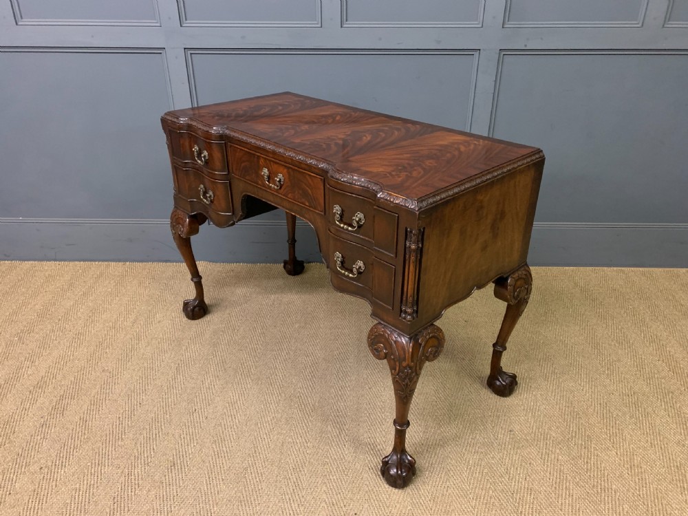 flame mahogany chippendale style writing desk