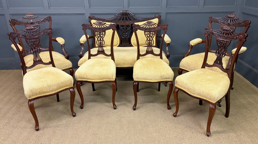 victorian mahogany 7 piece salon suite