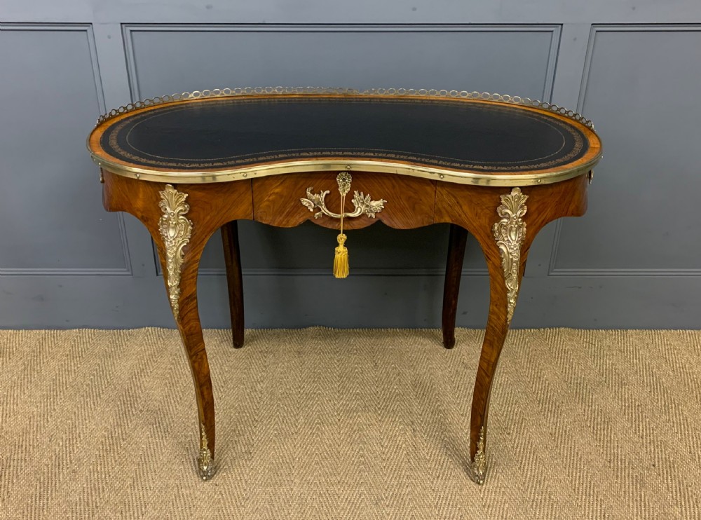 victorian kidney shaped rosewood writing table