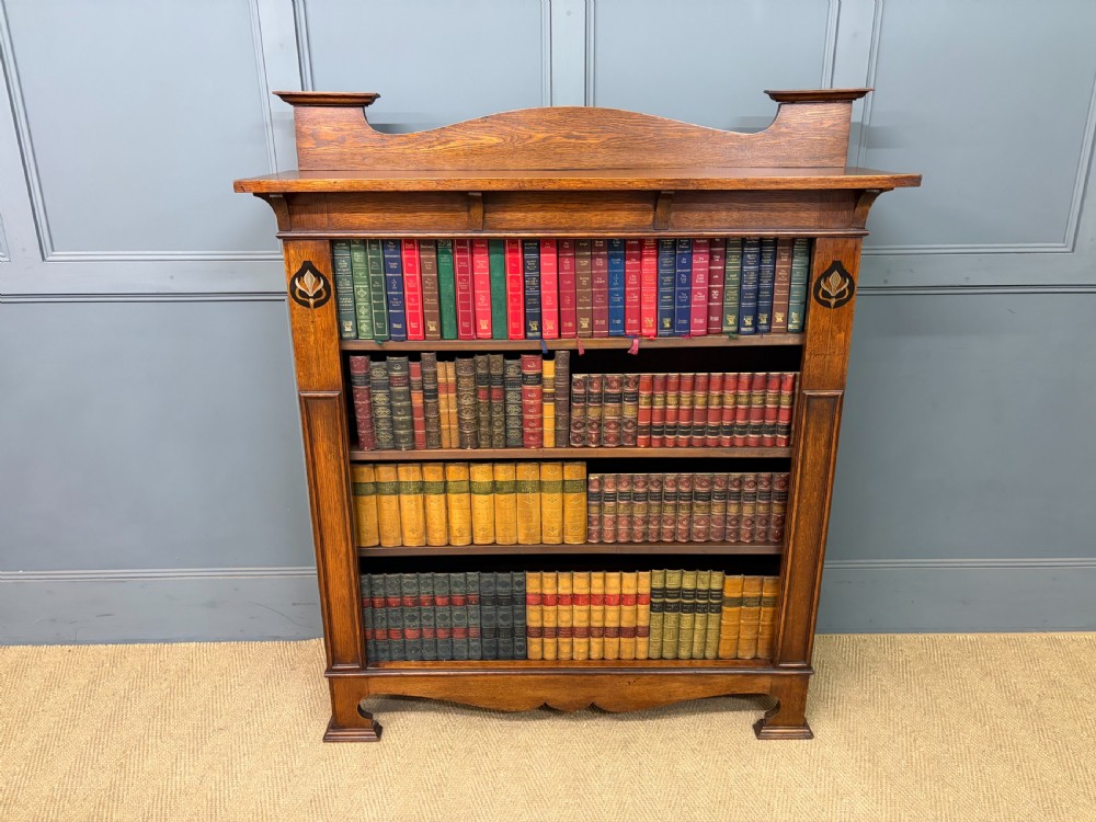 arts crafts oak open bookcase