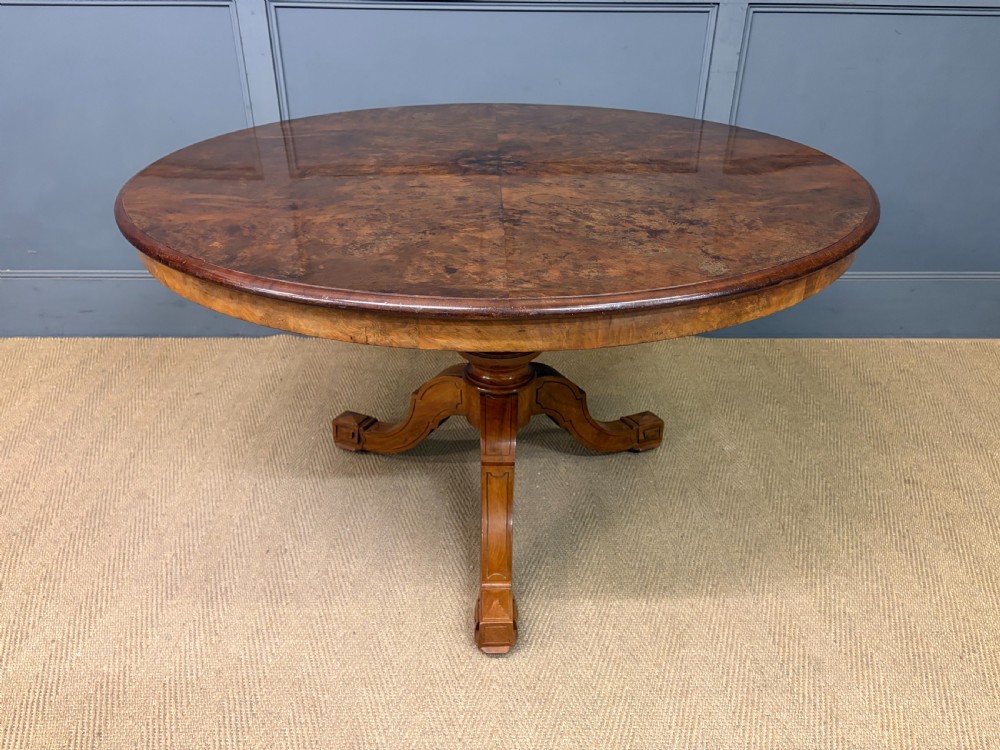 gillows burr walnut centre table