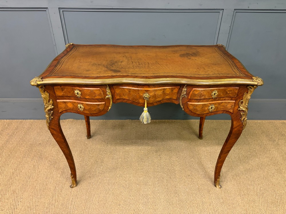 19th century french parquetry writing desk