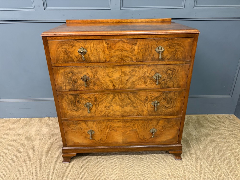 waring gillow art deco burr walnut chest of drawers