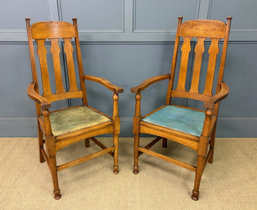 pair of glasgow school arts crafts armchairs